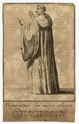 Benedictin du mont Olivet en habit choeur et et ville