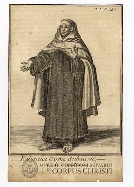 Religieux Carme dechaussé avec le manteau