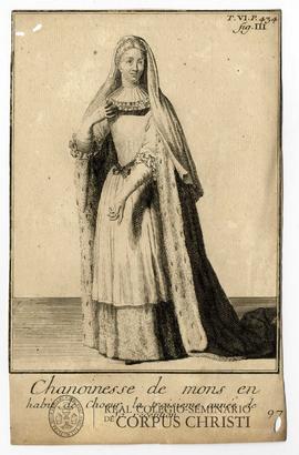 Chanoinesse de mons en habit de choeur la troisieme annes de sa reception