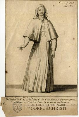 Religieux trinitaire de l'ancienne observance en habit ordinaire dans la maison en France