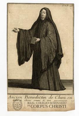 Ancien benedictin de Cluni en habit de choeur comme ils sont presentment