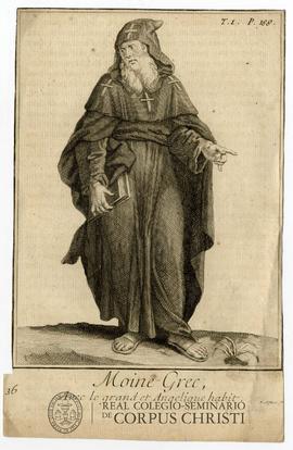 Moine grec avec le grand et angelique habit